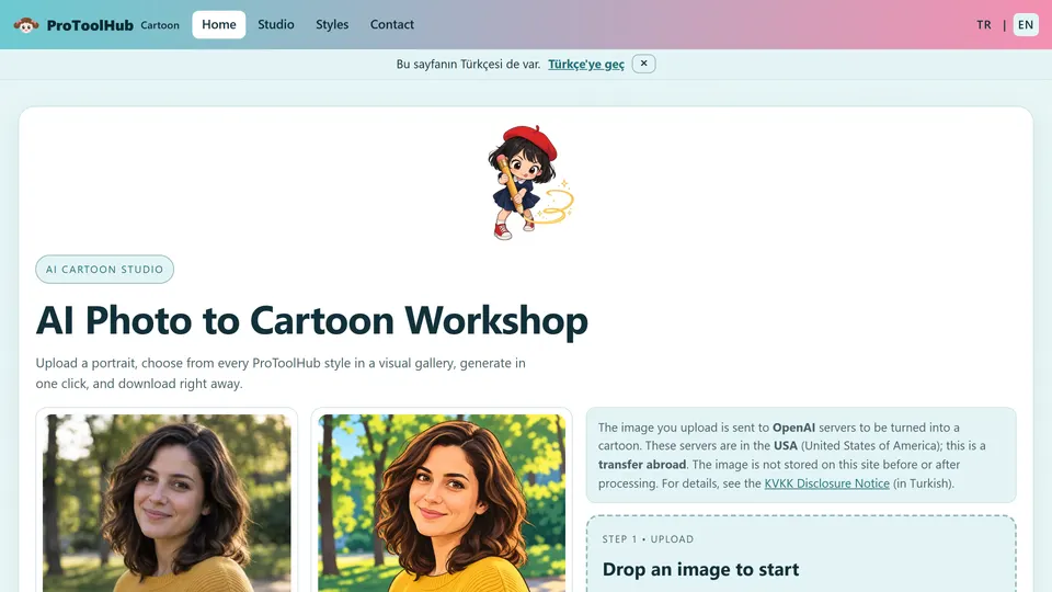 cartoon.protoolhub.net ana sayfasının ekran görüntüsü